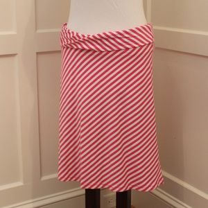 Pink and White Knit Skirt
